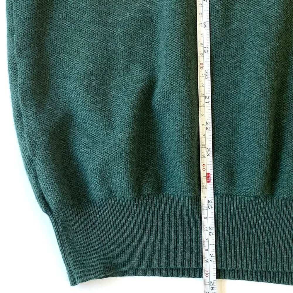 Polo Ralph Lauren XXL Green Pima Cotton 1/4 Zip Sweater